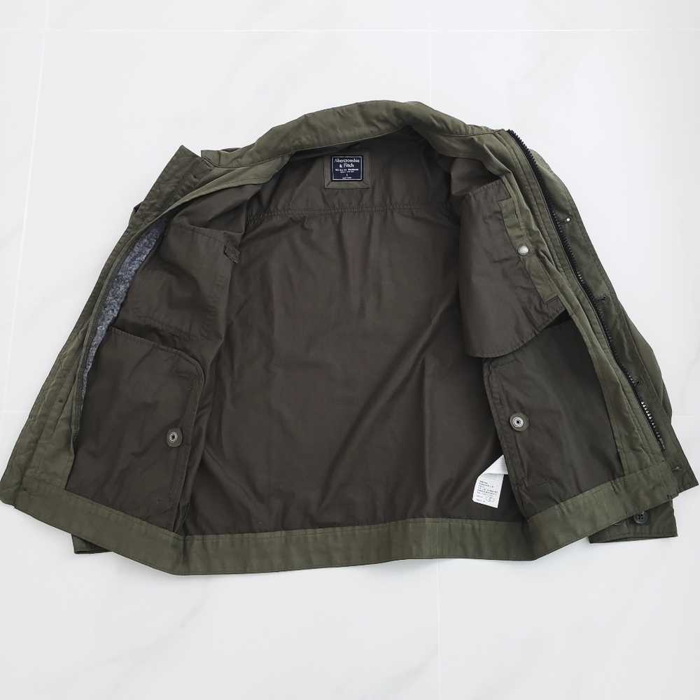 NEW Abercrombie & Fitch Dark Green Military Field Utility Jacket Sz S - Picture 9 of 13